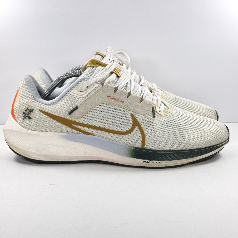 Nike Air Zoom Pegasus 40 Mens 10.5 Sail Noble Green Wildflowers FV3631-081